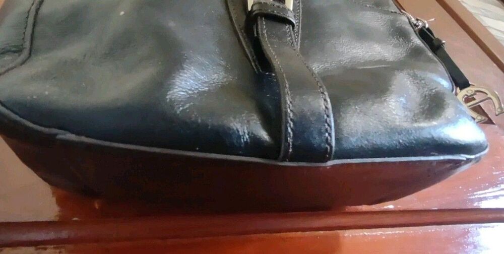 Etienne Aigner Y2K Purse Black Genuine Leather Shoulder Hand Bag Very Classy - Picture 8 of 10